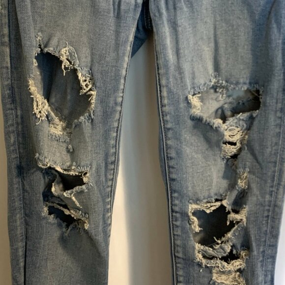 American Eagle Women's Curvy Hi-Rise Jegging Jeans Size 00 Distressed Denim - Picture 3 of 10